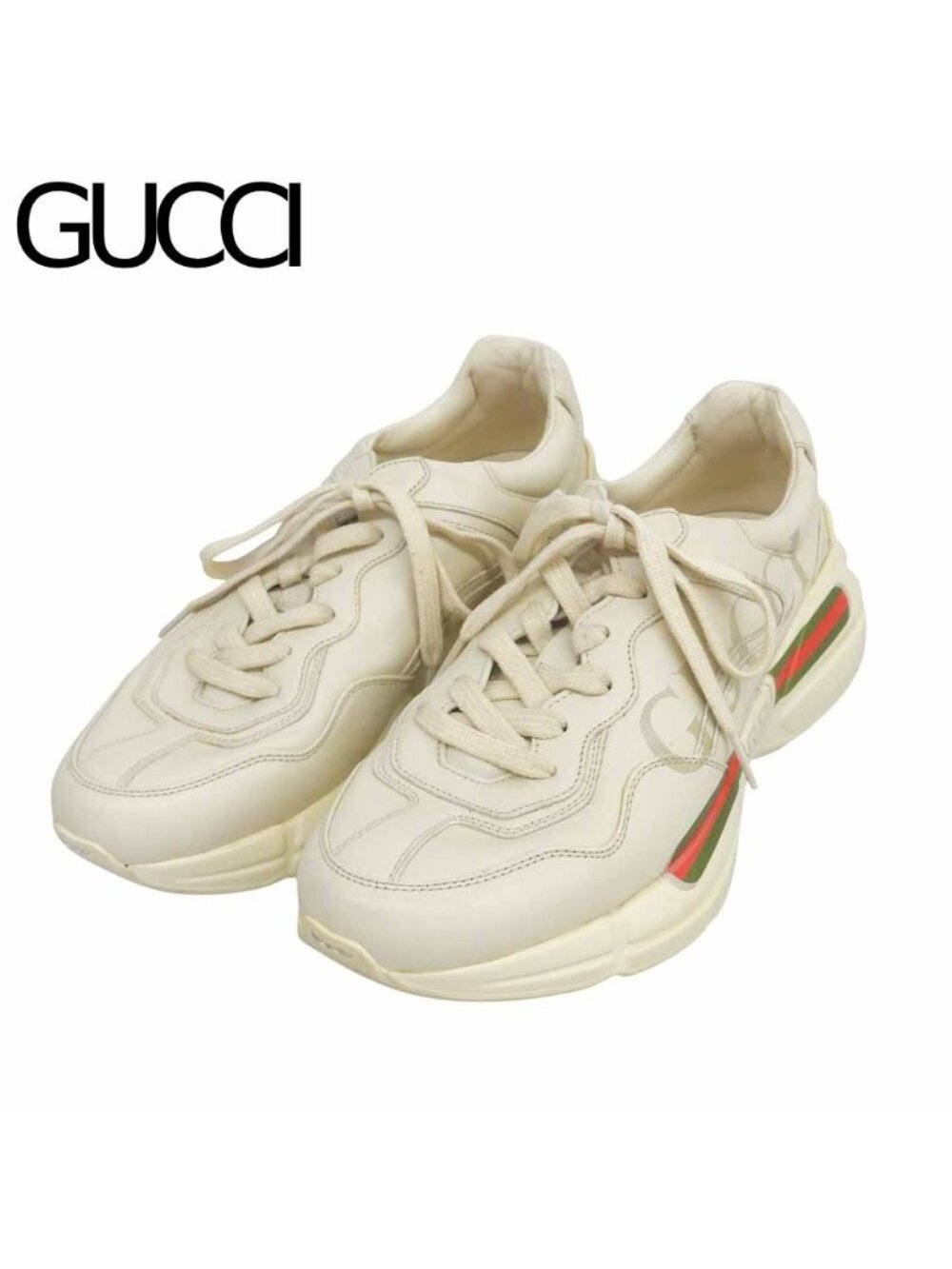 Gucci Rhyton Logo Leather Sneakers Ivory 6